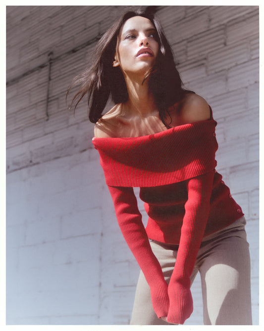 Pull Céphée devant rouge pour femme made in France